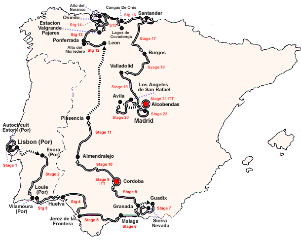 Vuelta a Espana 1997 Map